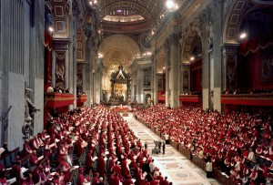 Evêques réunis lors d'une séance du Concile Vatican II