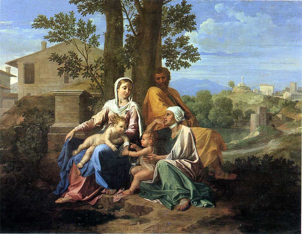La Sainte Famille avec saint Jean et sainte Élisabeth dans un paysage - Nicolas Poussin